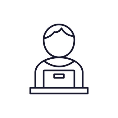 İzole edilmiş dizüstü bilgisayar simgesi vektör çizimi