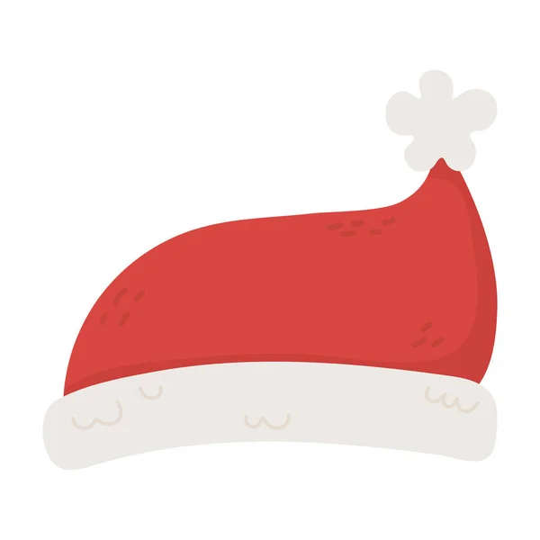 Hat of santa with pompon celebration merry christmas — 图库矢量图片