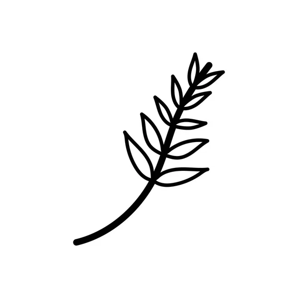 Branch leaves foliage nature icon thick line — Stockvektor