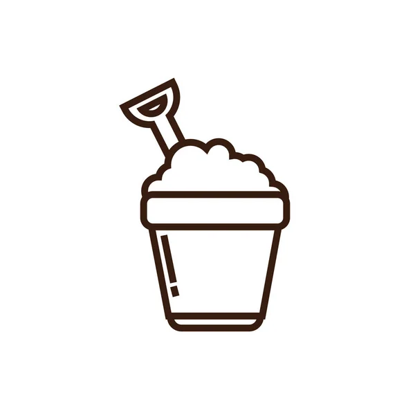 Isolated sand bucket icon line and fill vector design — ストックベクタ
