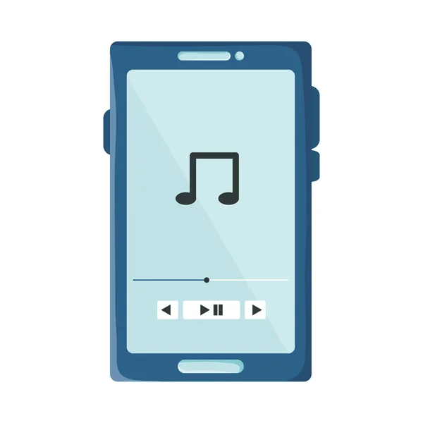 Smartphone with music player application — Stockvektor