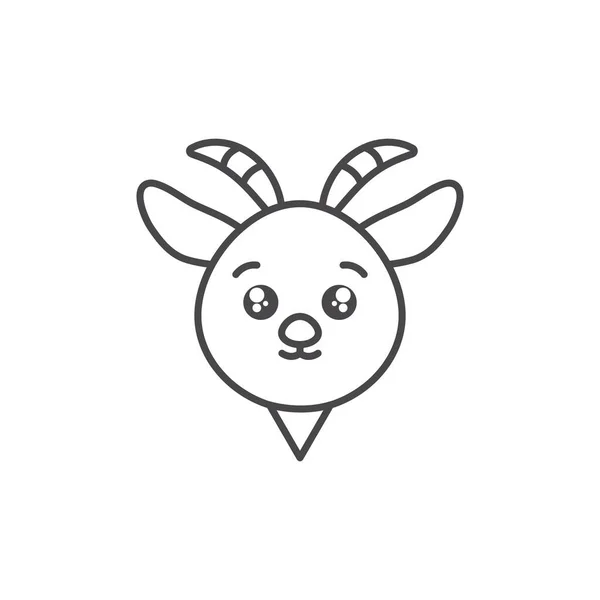 Cute animal farm line style icon —  Vetores de Stock