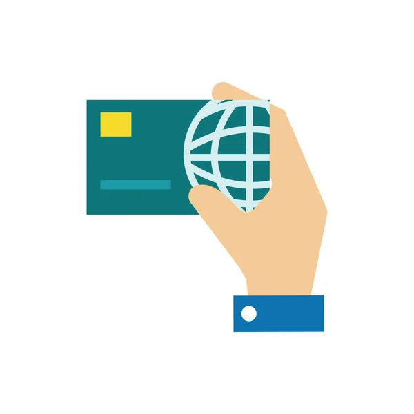 Isolated credit card icon flat vector design — Vettoriale Stock