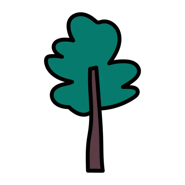 Tree botanical nature foliage icon — Image vectorielle