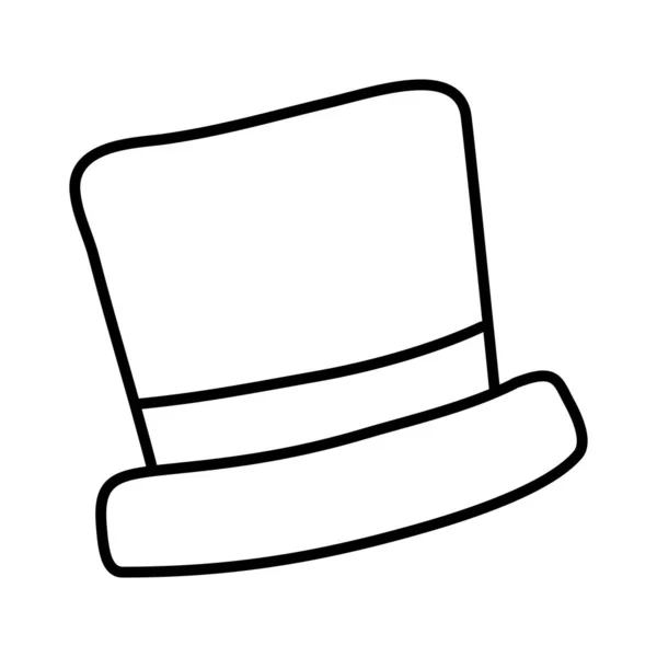 Felső kalap piros szalag fehér háttér vonal stílus — Stock Vector