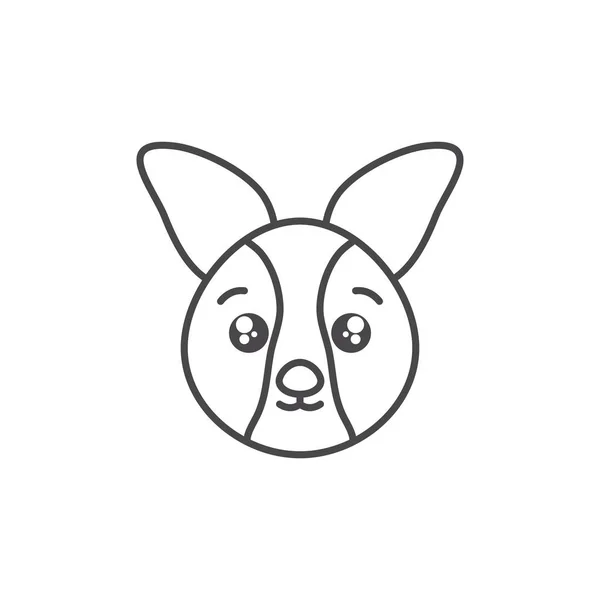 Chien mignon ligne de style animal — Image vectorielle