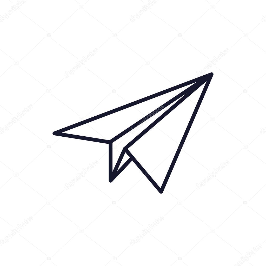 Isolated paperplane line vector design