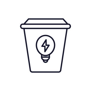 İzole edilmiş ampul simgesi çizgisi vektör tasarımı