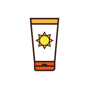 Isolated suncream icon line and fill vector design