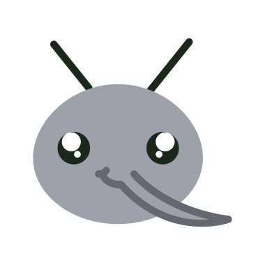 Sevimli küçük sinek böcek başı Kawaii