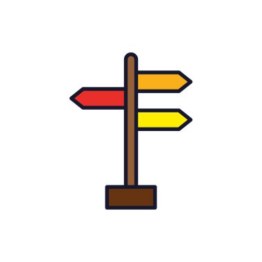 İzole yol işareti doldurma vektör tasarımı