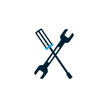 İzole edilmiş anahtar ve tornavida vektör tasarımı