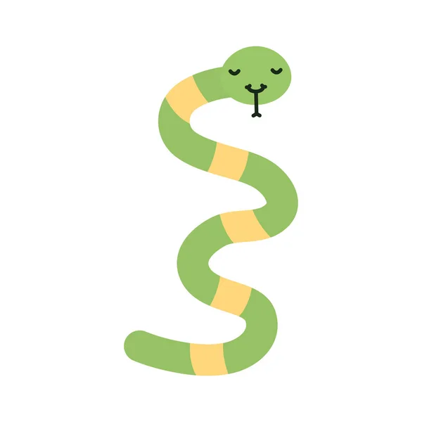 Cute little snake kawaii character — Stock vektor