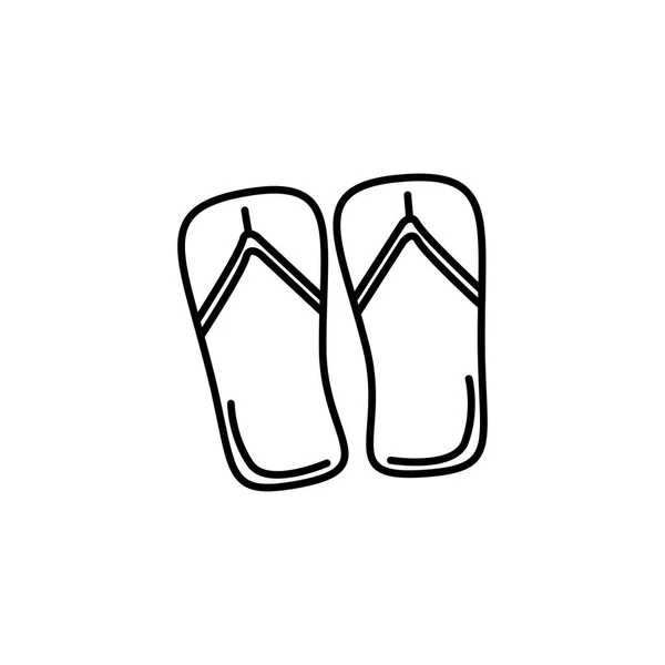 Flip flops summer icon line - Stok Vektor