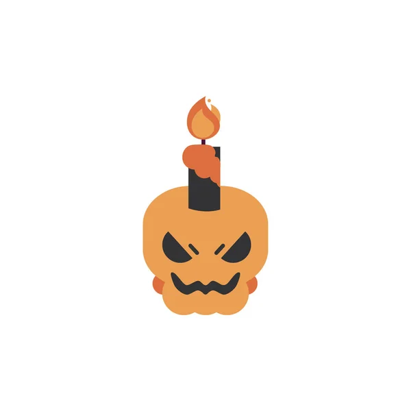 Skalle ljus trick eller behandla glad halloween — Stock vektor