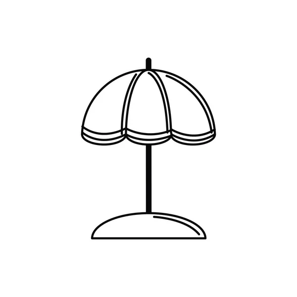 Équipement parapluie icône voyage de vacances — Image vectorielle