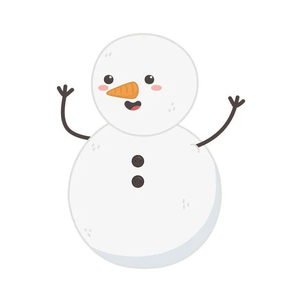 Snowman hands up decoration merry christmas — Wektor stockowy