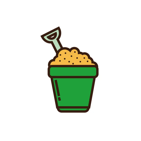 Isolated sand bucket icon line and fill vector design — Image vectorielle