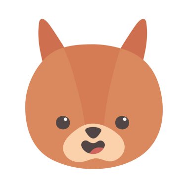 Beyaz arka planda şirin sincap kafalı hayvan.