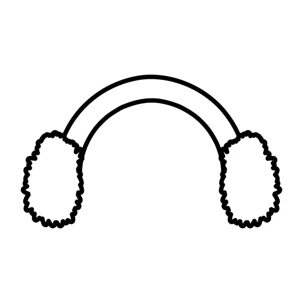 La línea espesa de protección contra el invierno accesoria de las muelas auditivas — Archivo Imágenes Vectoriales