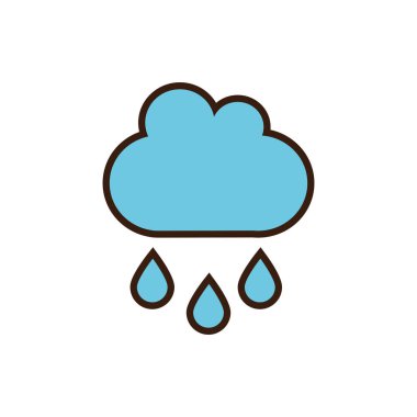 İzole edilmiş bulut simgesi çizgisi ve vektör tasarımını doldur