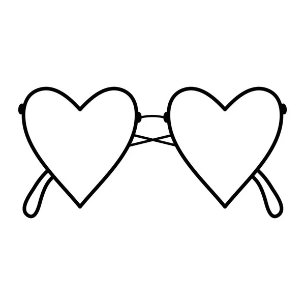Aşk şekilli moda gözlükleri. — Stok Vektör
