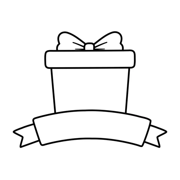 Подарочная коробка украшена каруселью в стиле mas line — стоковый вектор