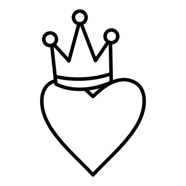 Srdce láska s korunou pop art stylu — Stockový vektor