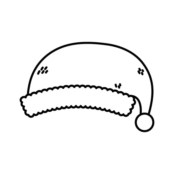 Chapeau chaud avec icône accessoire pom pon ligne épaisse — Image vectorielle