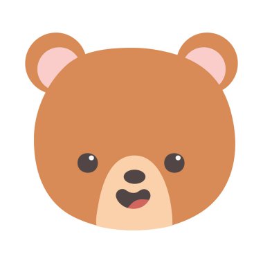 Sevimli ayı başlı karakter çizgi filmi