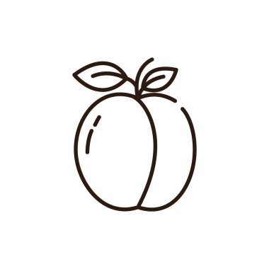 İzole erik ikonu çizgisi vektör tasarımı