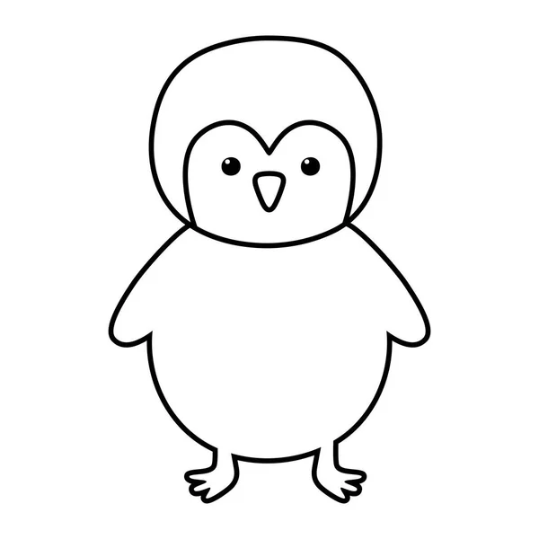 Pinguïn pooldier vogel pictogram lijn stijl — Stockvector
