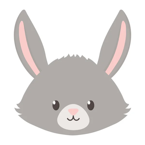 Cute rabbit head autumn on white background — Image vectorielle