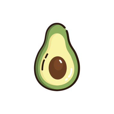 İzole avokado ikonu doldurma vektör tasarımı