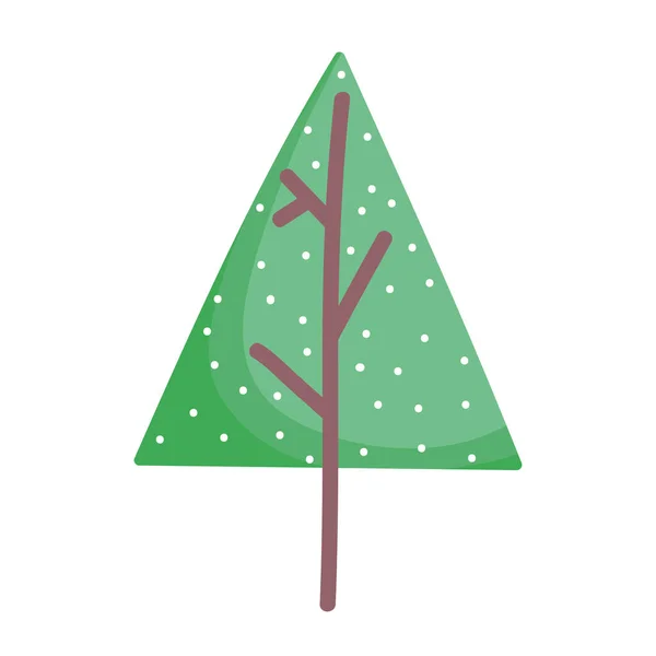 Çam ağacı ve kar süslemesi Mutlu Noel simgesi — Stok Vektör