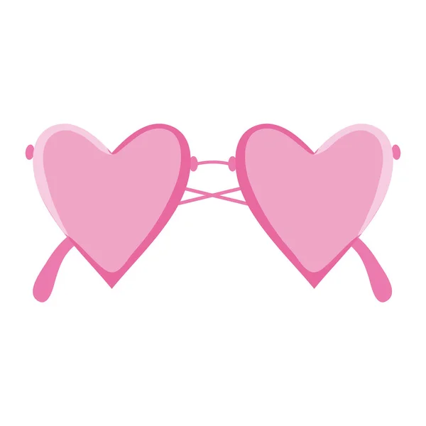 Модные очки с сердцем любят форму — стоковый вектор