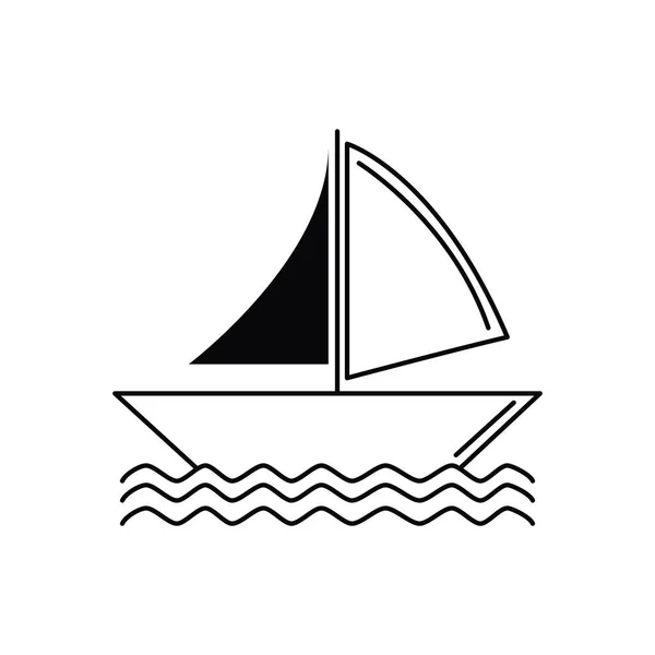 Segelboot Urlaub Reise-Ikone — Stockvektor