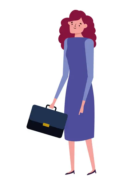 Businesswoman avatar with suitcase design vector illustration — стоковый вектор
