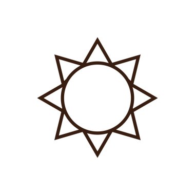 İzole güneş ikonu çizgisi ve vektör tasarımını doldur