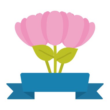 roses flowers garden with ribbon frame