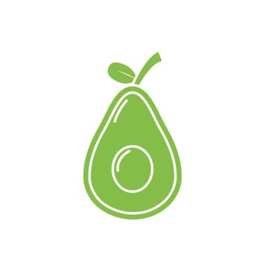 İzole edilmiş avokado meyve vektör tasarımı