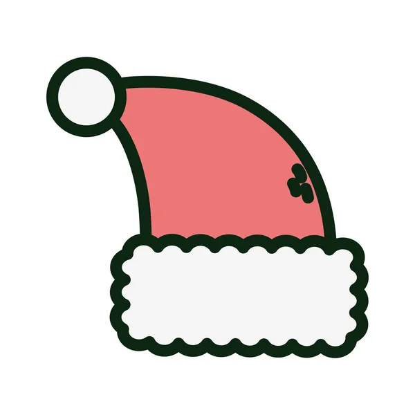 Roter Hut des Weihnachtsmannes frohe Weihnachten — Stockvektor