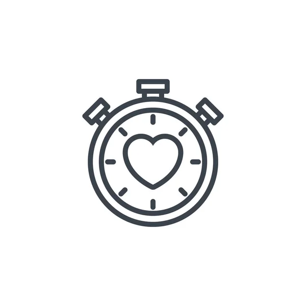 Kronometre aşk ikonu çizgi tasarımı — Stok Vektör