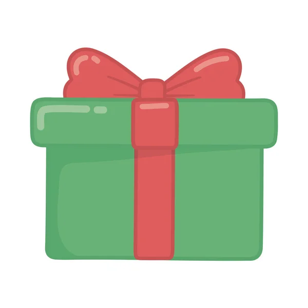 Rot und grün verpackt Geschenkbox Dekoration frohe Weihnachten — Stockvektor