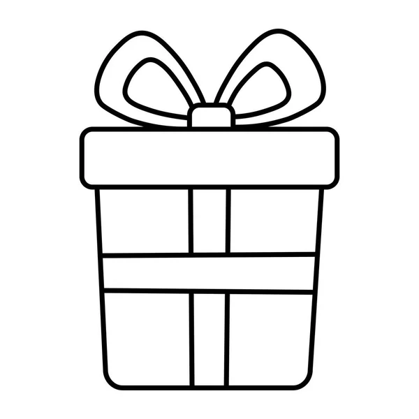 Zabalené dárkové krabice luk dekorace veselé Vánoce tlusté linie — Stockový vektor