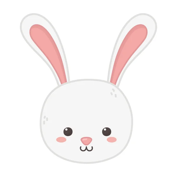 Niedliche Kaninchenkopf Tier auf weißem Hintergrund — Stockvektor
