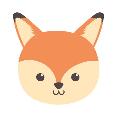 Beyaz arka planda sevimli tilki kafası