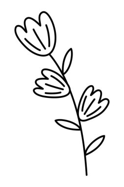 Ayrı çiçek süsü tasarımı vektör çizimi