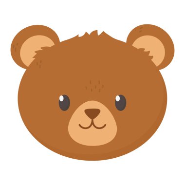 cute bear head on white background