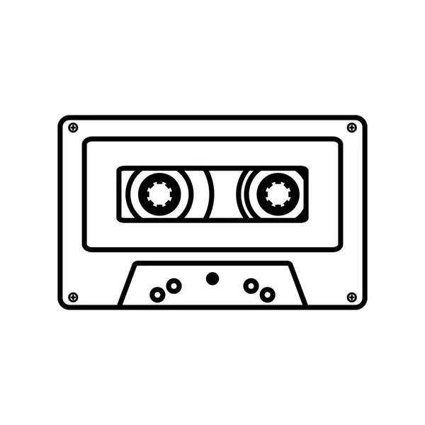Retro music cassette isolated icon — Stockvektor